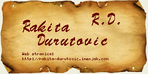Rakita Durutović vizit kartica